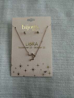 Bijoux Bar Libra Constellation Necklace and Stud Earrings Set